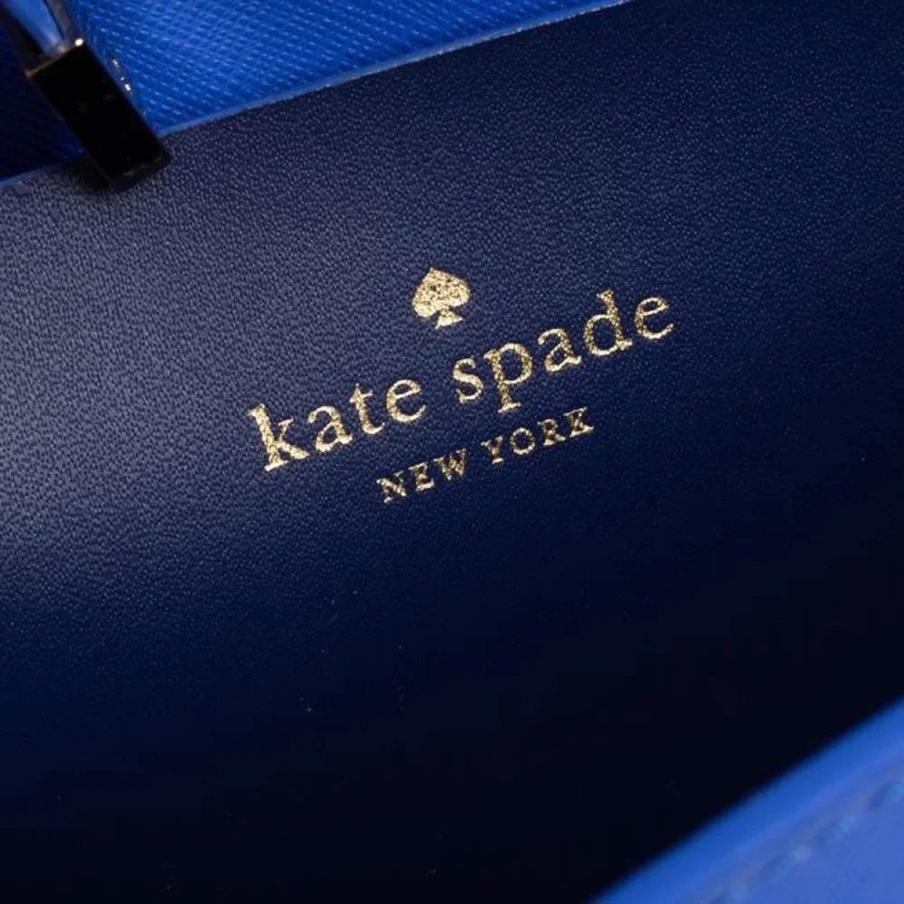 Kate Spade Blue Leather Bow Flap Crossbody Spacious Shoulder Bag 👜 Fits📱💄💵 - Picture 7 of 16